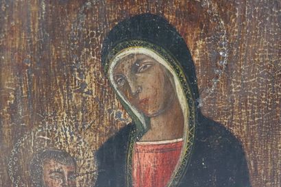 null Virgin and Child.
Icon probably from Crete, around 1900.
H_40 cm L_34 cm.