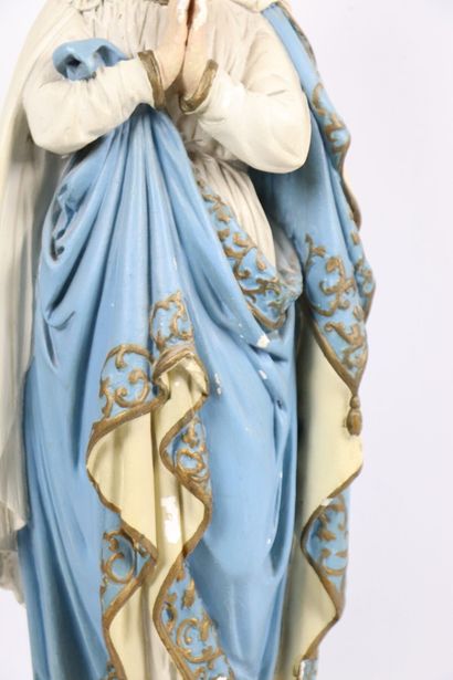 null The immaculate conception
Sculpture in polychrome painted plaster. 
She is in...