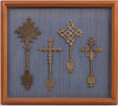 null ETHIOPIE.
Lot de douze croix coptes et ornements religieux, comprenant notamment...