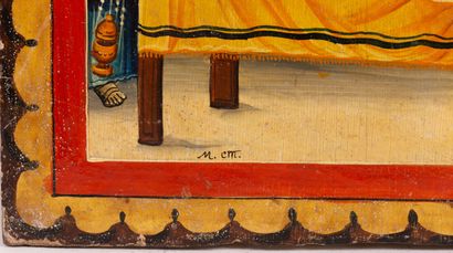null LOT : Icône « La Cène ». Russie, XIXe siècle. Tempera sur bois. 43 х 32,5 cm....