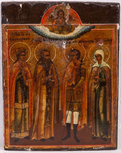 null LOT : Icône « Les saints choisis ». Russie, XIX-XXe siècle. Tempera sur bois....