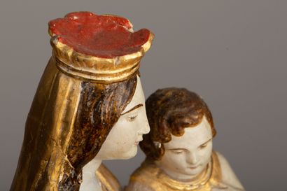 null Virgin and child in stuccoed wood polychrome and gilded. 
Southern work of the...