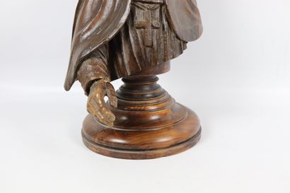 null Bust of a bishop in carved wood. 
Period XVIIIth century. 
H_59 cm, restoration.
Placed...