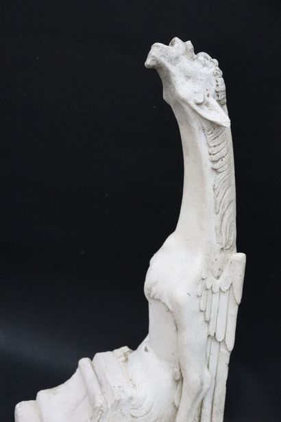 null Gargoyle in plaster, representing an imaginary animal. 
H_46 cm, small lacks....