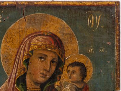 null LOT : Icône « Le signe de la Vierge ». Grèce, XIXe siècle. Tempera sur bois....