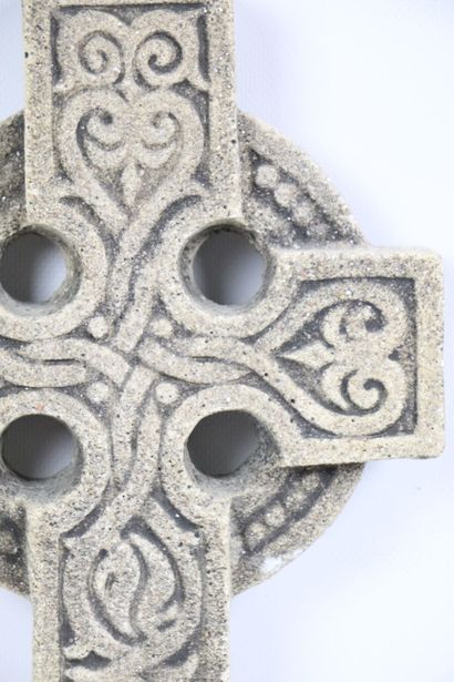 null Celtic cross in stone reconstituted in the taste of the Middle Ages. 
XXth century.
H_41...