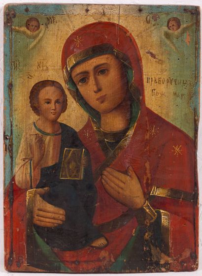 null LOT : Icon " Virgin of milk ". Copy, first half of the XXth century, Russia....
