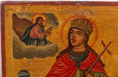 null Icon "Saint Irene
Greece, 19th century
Tempera on wood
31 х 23 cm. A.B.E.

Икона...