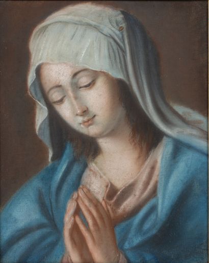 null Giovanni Battista SALVI dit SASSOFERRATO (1609-1685), d'après.
Vierge en prière.
Pastel...