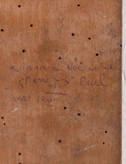 null Icône « Saints Pierre et Paul »
Russie, début XXe siècle
Tempera sur bois
26,5...