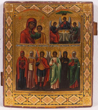 null Icon "Virgin of Kazan, the Trinity with the saints
Russia, 19th century
Engraved...