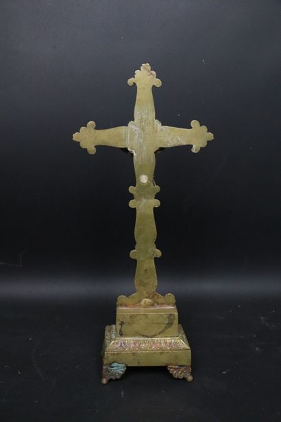 null Christ on the cross in regula with golden patina. 
The cross richly decorated...