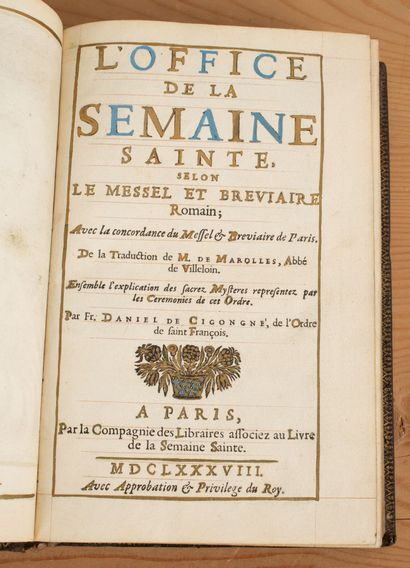 null OFFICE DE LA SEMAINE SAINTE. 
Paris, by the Company of associated booksellers,...
