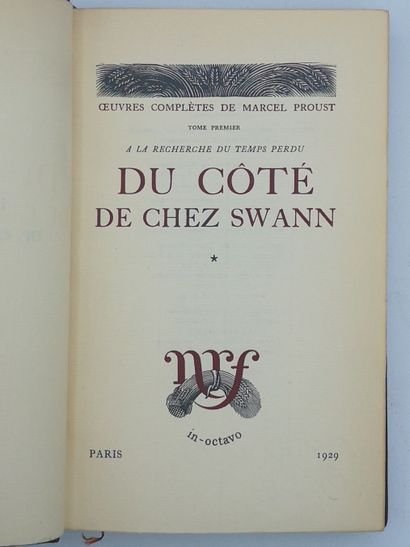 null PROUST (Marcel). Complete works. Paris, Gallimard, Collection à la
sheaf, 1929-1936....