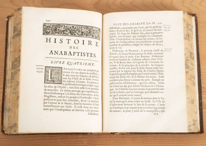null CATROU. Histoire des anabaptistes. Paris, Cellier, 1706. In-4, veau fauve, large...