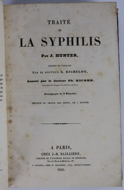 null MEDICINE. - RICHELOT (G.). Treatise on syphilis. Translated from the English...