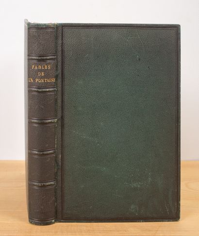 null LA FONTAINE. Fables. Paris, Furne et Cie, 1865. In-8, maroquin vert, encadrement...