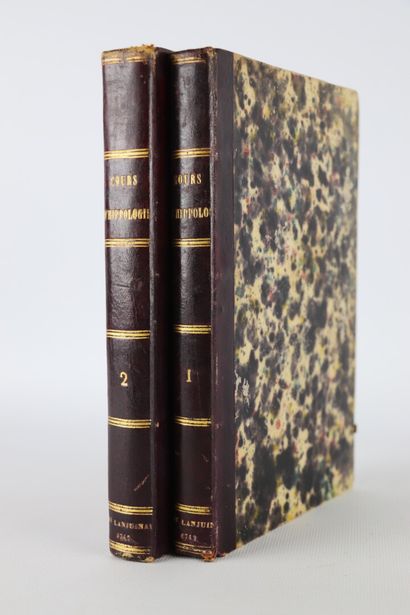 null HORSES. - SAINT-ANGE. Course of hippology... Paris. Leneveu. 1853. 2 volumes...