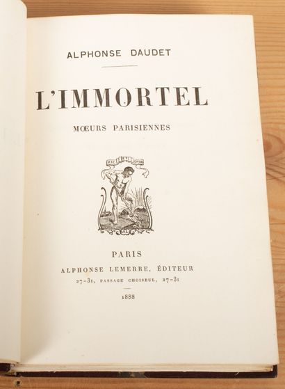 null DAUDET. L'Immortel. Moeurs parisiennes. Paris, Alphonse Lemerre, 1888. In-12,...