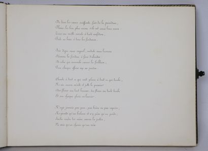 null CALLIGRAPHY MANUSCRIPT. - [Souvenir album]. Poetic manuscript given to Jane...