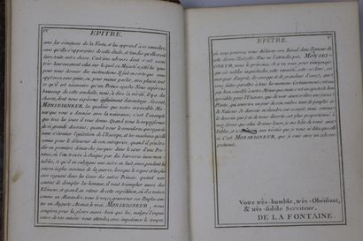 null LA FONTAINE. Fables choisies. Paris, Deslauriers, 1765-1775. 6 vol. in-8, veau...