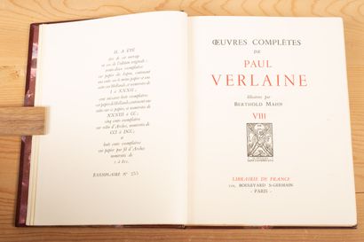 null VERLAINE. OEuvres complètes. Paris, Librairie de France, 1931-1932. 8 vol. in-8,...