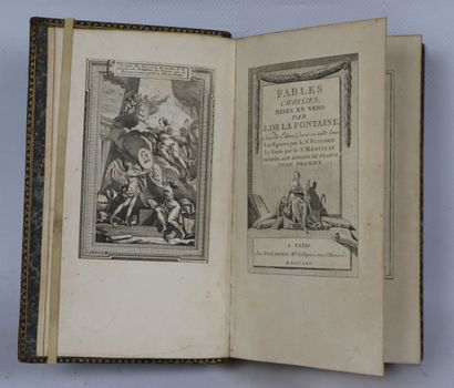 null LA FONTAINE. Fables choisies. Paris, Deslauriers, 1765-1775. 6 vol. in-8, veau...