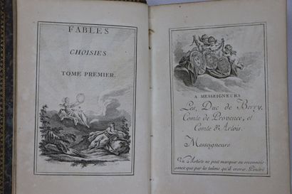 null LA FONTAINE. Fables choisies. Paris, Deslauriers, 1765-1775. 6 vol. in-8, veau...