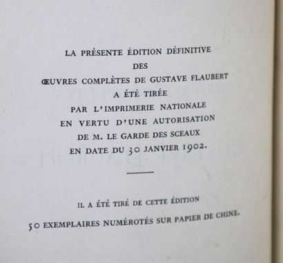 null FLAUBERT (Gustave). OEuvres complètes. Paris, Louis Conard, 1910. 13 vols. -...