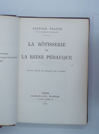 null FRANCE (Anatole). [OEuvres]. Paris, Calmann-Lévy, 1921-1924. 7 vol. in-
8, demi-maroquin...