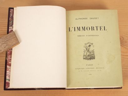 null DAUDET. L'Immortel. Moeurs parisiennes. Paris, Alphonse Lemerre, 1888. In-12,...