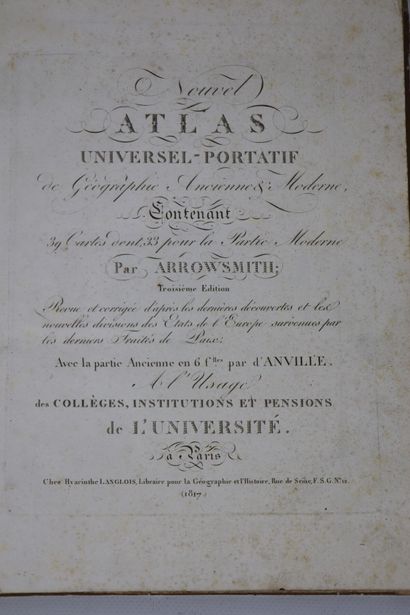 null ATLAS. - ARROWSMITH. New portable universal atlas of ancient and modern geography....