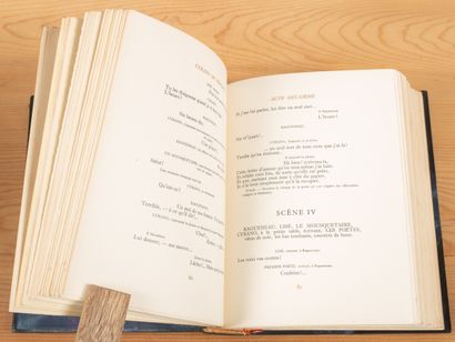 null ROSTAND.OEuvres complètes. Paris, Pierre Lafitte, (1939). 5 vol. in-8, blue...