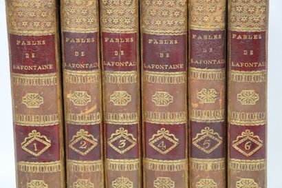 null LA FONTAINE. Fables choisies. Paris, Deslauriers, 1765-1775. 6 vol. in-8, veau...