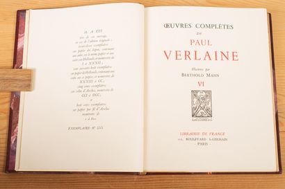 null VERLAINE. OEuvres complètes. Paris, Librairie de France, 1931-1932. 8 vol. in-8,...