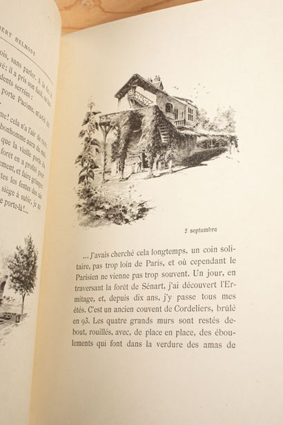 null DAUDET. Robert Helmont. Diary of a loner. Paris, E. Dentu, 1888. In-8, green...