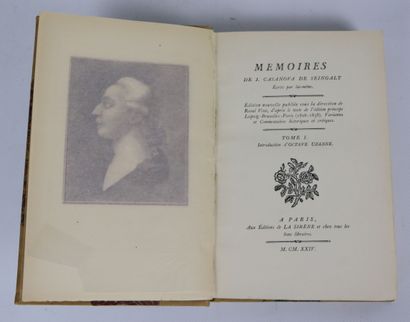 null CASANOVA. Memoirs. Paris, La Sirène, 1924-1935. 12 volumes in-8, bradel sand...