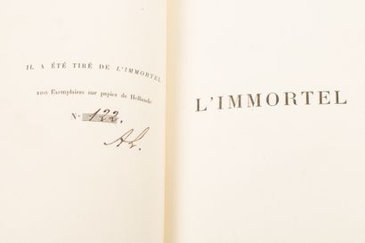 null DAUDET. The Immortal. Parisian manners. Paris, Alphonse Lemerre, 1888. In-12,...