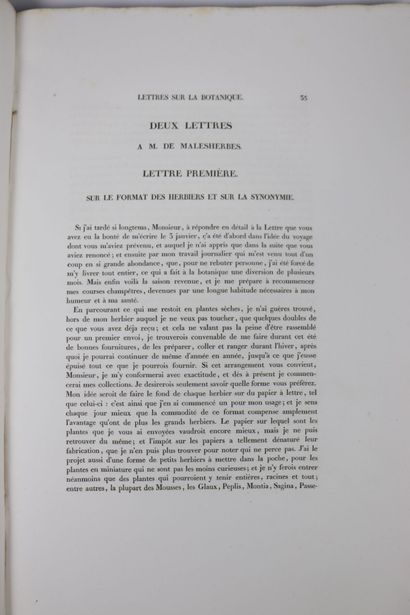 null REDOUTÉ. La Botanique de J.J. Rousseau : ornée de soixante-cinq planches, imprimées...