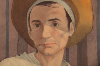 null Michel CIRY (1919-2018). 
Portrait d'homme au chapeau.
Lithographie, signée...