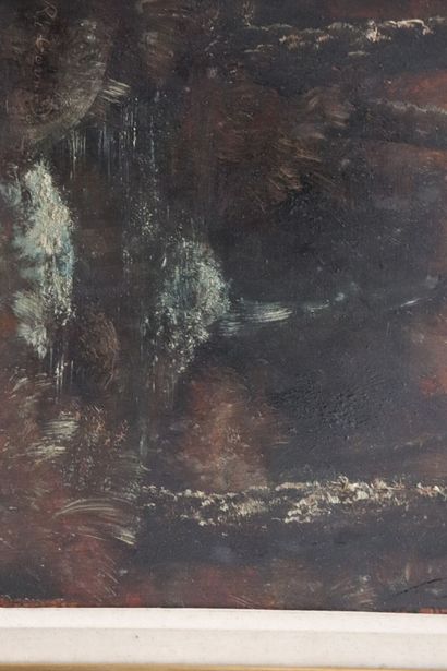 null René GOURDON (1855-?).
Paysage aux arbres.
Huile sur panneau, signé en bas à...