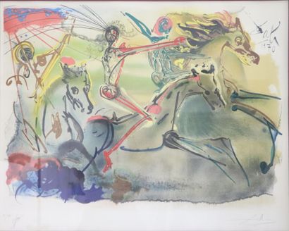 null Salvador DALI (1904-1989).
Les cavaliers de l'Apocalypse, 1970.
Lithographie...
