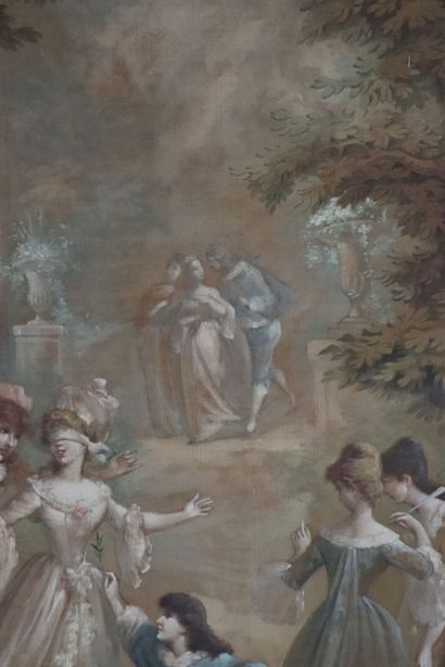 null French school of the 19th century. 
Colin Maillard's game.
Oil on canvas.
H_157,1...