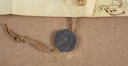 null Papal bull on parchment with lead seal of Urban VIII, dated 1629.
L_38 cm l_27,8...