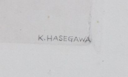 null Kiyoshi HASEGAWA (1891-1980).
Nu
Eau-forte sur papier, signé dans la planche.
H_25,4...