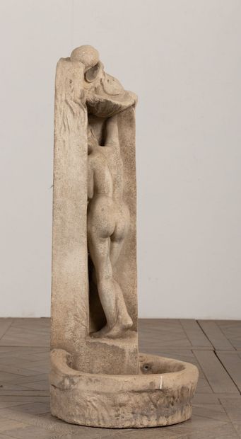null Albert BARTHOLOME (1848-1928).
Fountain (Composition with female figure and...