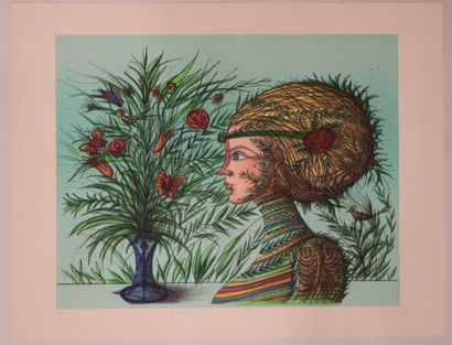 null Jean CARZOU (1907-2000). 
Le Bouquet. 
Lithographie en couleurs, signée au crayon...
