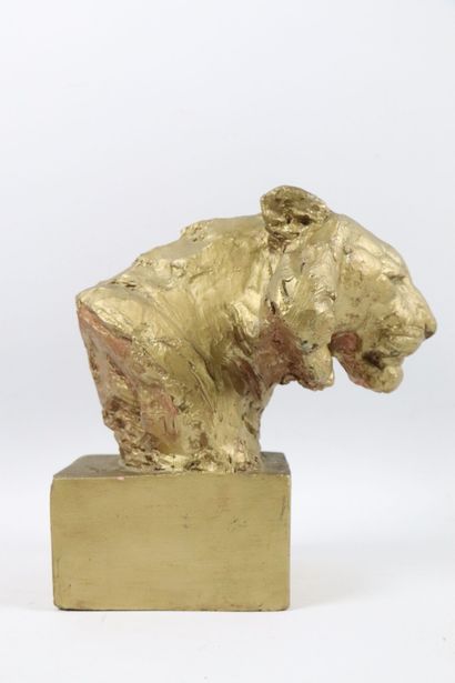 null COCRY (active in the 20th century).
Tiger head.
Terracotta sculpture with golden...