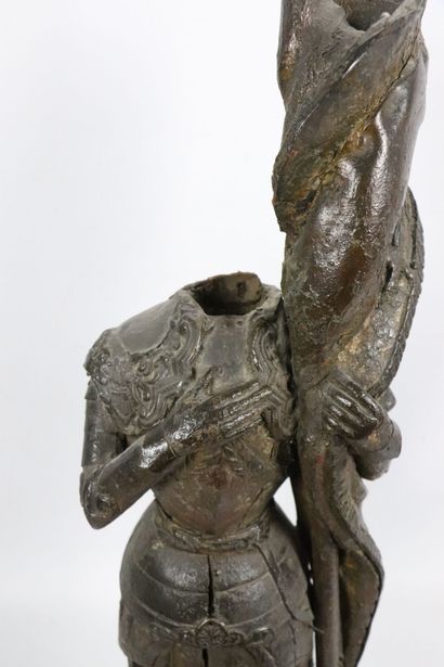 null Ecole française du XVIIIème siècle.
Jeanne d'Arc.
Sculpture en bois sculpté...