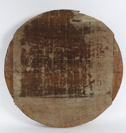null Important médaillon en bois à profil d'homme.
XVIIIème siècle.
D_57,9 cm, quelques...